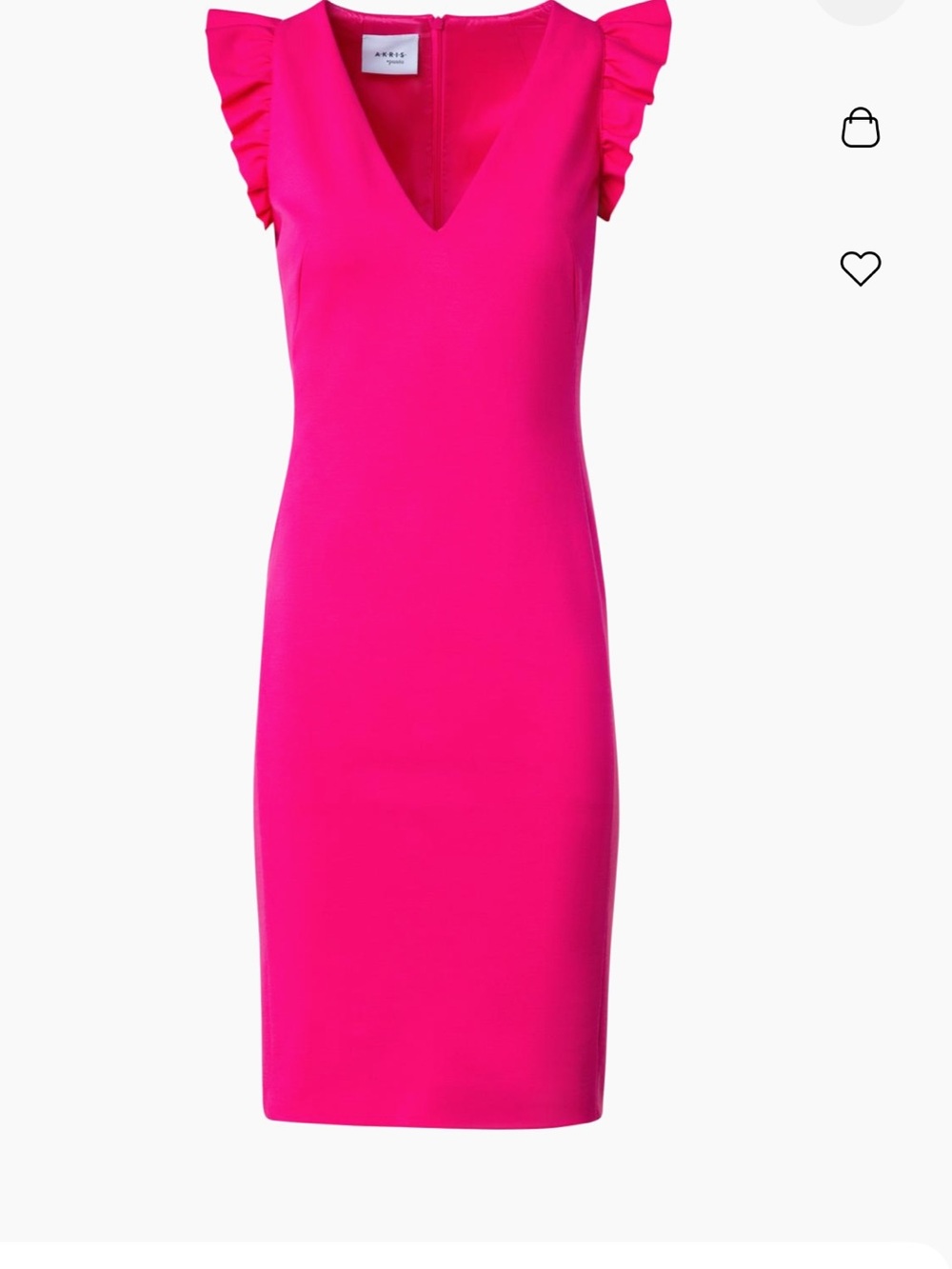 Akris Punto Hot Pink V-Neck Jersey Midi Dress